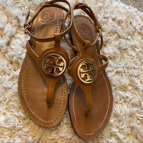 Tory Burch Shoes - Tory Burch Leticia Logo Thong Leather Sandals Sz 8